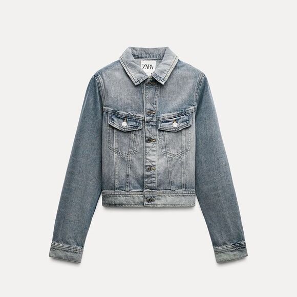 ZARA ZW COLLECTION WASHED DENIM JACKET - Picture 2 of 7